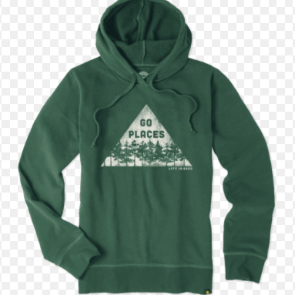 Life Is Good Go Places Dark Green Pullover Hoodie